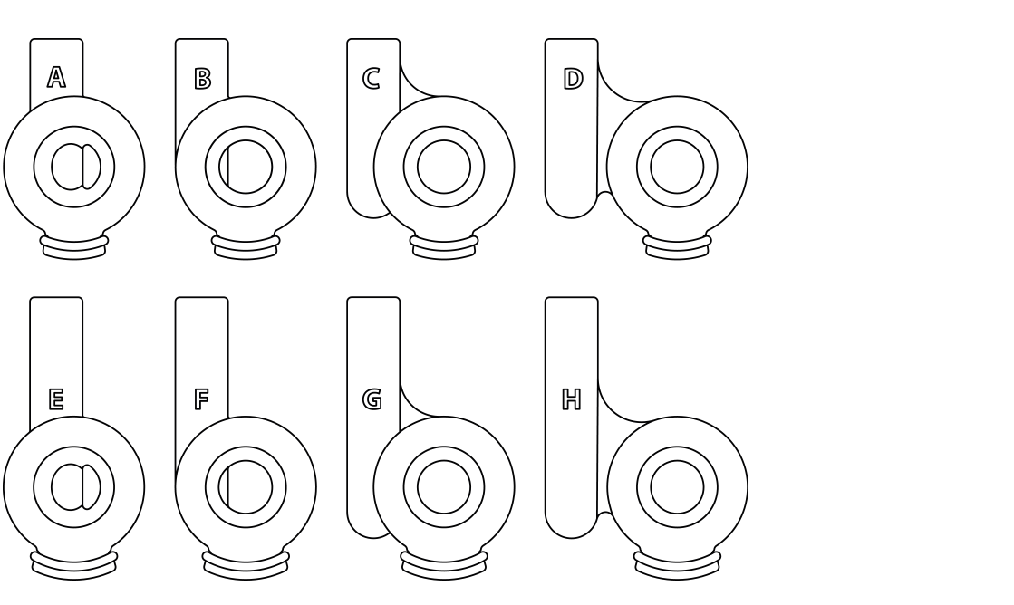 2  Viola model barrel legs A to H