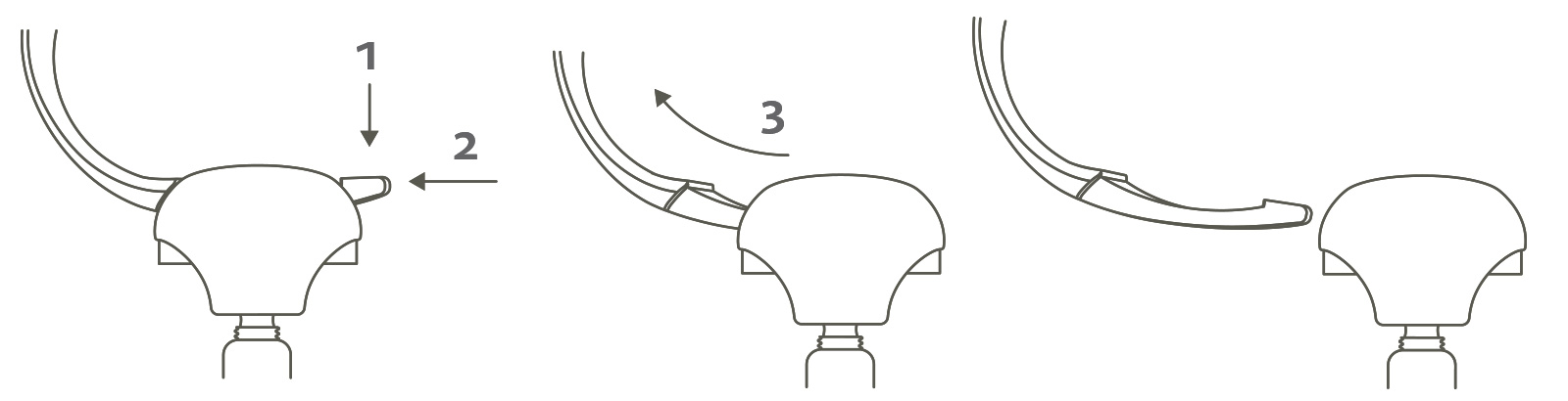 7 Removing the clip (spring 3 – 6) from the clamp head