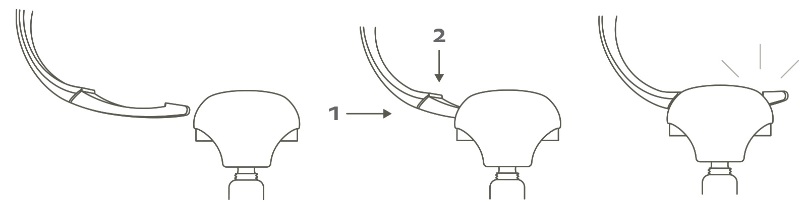 9 Inserting the clip (spring 3 – 6) into the clamp head